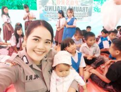 Begini Upaya Polwan Polres Tana Toraja Hilangkan Rasa Trauma Anak – Anak Korban Bencana Alam