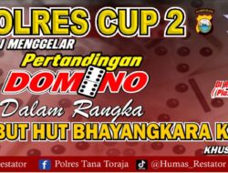 Ayo Daftar, Polres Tator Gelar Turnamen Domino Kapolres Cup 2 Dalam Rangka HUT Bhayangkara Ke 78 Tahun 2024