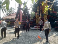 Bakti Religi dalam Rangka HUT Lalu Lintas ke-69, Sat Lantas Polres Luwu Utara Bersihkan Tiga Tempat Ibadah.