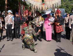 Kapolres Tator Hadiri Upacara Serah Terima Pataka Kapolda Sulsel
