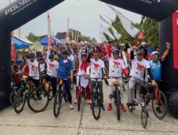 Kapolres Luwu Utara AKBP Nugraha Pamungkas Bersama Bupati dan Forkopimda Meriahkan Sepeda Santai HUT ke-80 RI