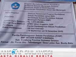 Proyek Revitalisasi SMP SATAP 8 Baraka Bernilai Rp1,5 Miliar Resmi Dimulai