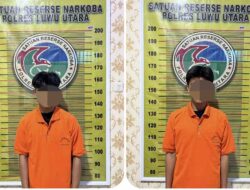 SATRESNARKOBA POLRES LUWU UTARA BEKUK DUA PEMUDA DIDUGA EDARKAN SABU DI DESA POREANG