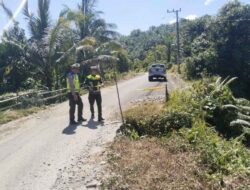 Keselamatan Pengendara Jadi Prioritas, Satlantas Polres Luwu Utara Pasang Garis Polisi